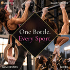 Lift Hotter liquid chalk for climbing, calisthenics, gymnastics, and cheer, one bottle for every sport